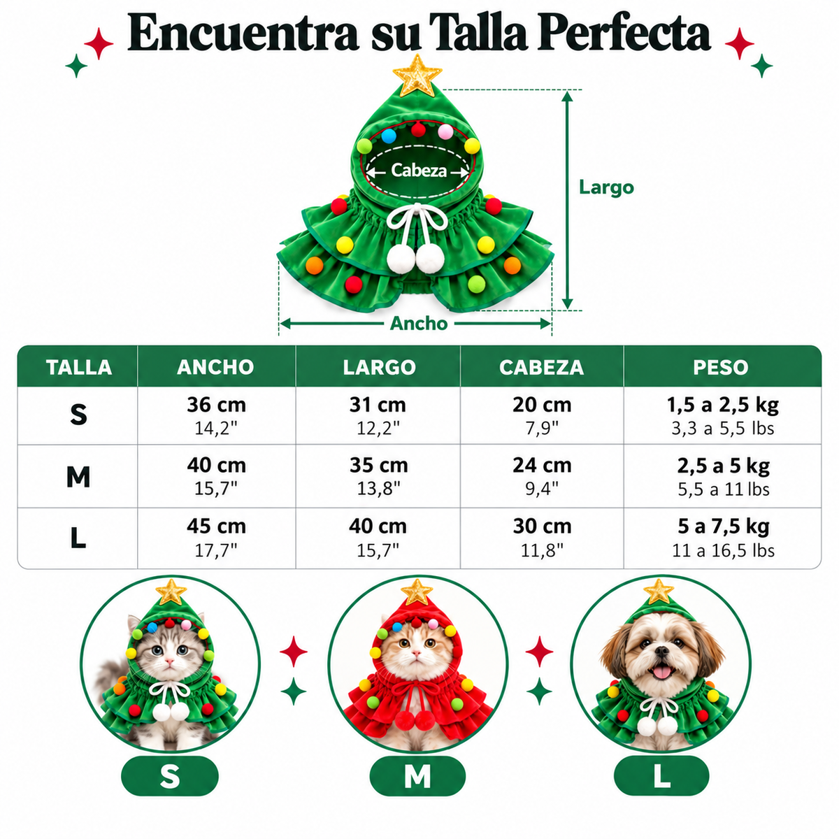 Capa Acogedora de Árbol de Navidad para Gatos