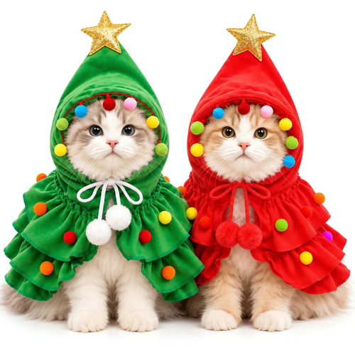 Capa Acogedora de Árbol de Navidad para Gatos